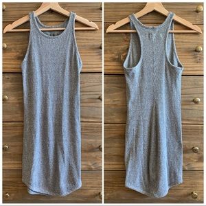 Enza Costa Grey Ribbed Racerback Tank Mini Dress S